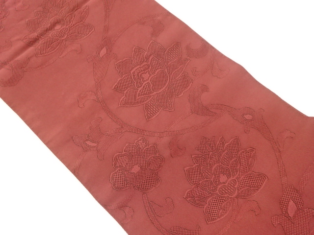 JAPANESE NAGOYA OBI / WOVEN FLOWER ARABESQUE